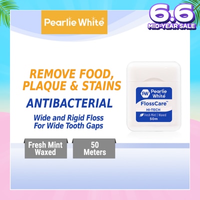 PEARLIE WHITE® Pearlie White FlossCare Hi-Tech Waxed Fresh Mint Dental Floss 50m