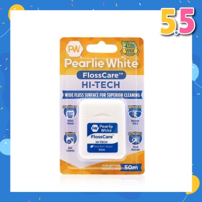 PEARLIE WHITE® Pearlie White FlossCare Hi-Tech Waxed Fresh Mint Dental Floss 50m