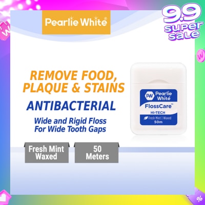 PEARLIE WHITE® Pearlie White FlossCare Hi-Tech Waxed Fresh Mint Dental Floss 50m