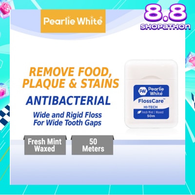 PEARLIE WHITE® Pearlie White FlossCare Hi-Tech Waxed Fresh Mint Dental Floss 50m