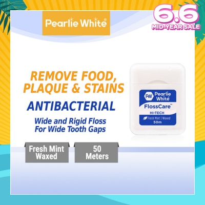 PEARLIE WHITE® Pearlie White FlossCare Hi-Tech Waxed Fresh Mint Dental Floss 50m