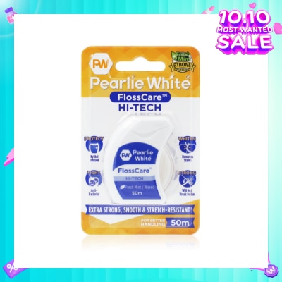 PEARLIE WHITE® Pearlie White FlossCare Hi-Tech Waxed Fresh Mint Dental Floss 50m