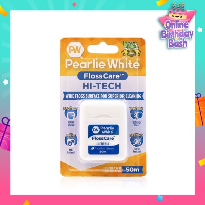 PEARLIE WHITE® Pearlie White FlossCare Hi-Tech Waxed Fresh Mint Dental Floss 50m