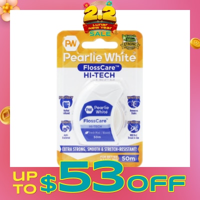 PEARLIE WHITE® Pearlie White FlossCare Hi-Tech Waxed Fresh Mint Dental Floss 50m