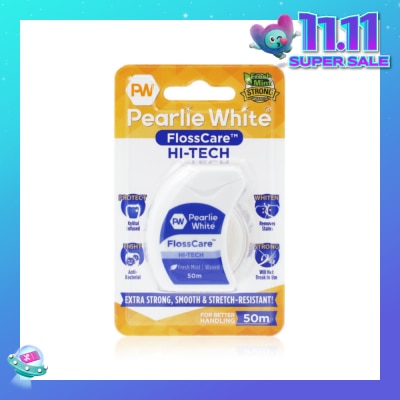 PEARLIE WHITE® Pearlie White FlossCare Hi-Tech Waxed Fresh Mint Dental Floss 50m