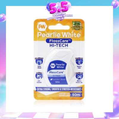PEARLIE WHITE® - Pearlie White FlossCare Hi-Tech Waxed Fresh Mint Dental Floss 50m