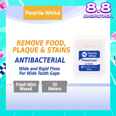 PEARLIE WHITE® Pearlie White FlossCare Hi-Tech Waxed Fresh Mint Dental Floss 50m