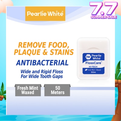 PEARLIE WHITE® Pearlie White FlossCare Hi-Tech Waxed Fresh Mint Dental Floss 50m