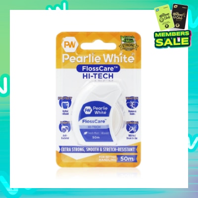 PEARLIE WHITE® Pearlie White FlossCare Hi-Tech Waxed Fresh Mint Dental Floss 50m