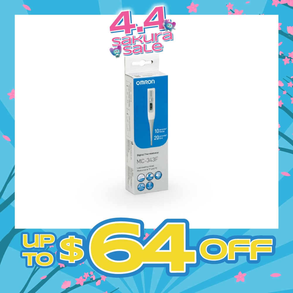 Water Resistant Digital Thermometer MC-343 (Oral,Underarm,Rectal Measurement) 1s