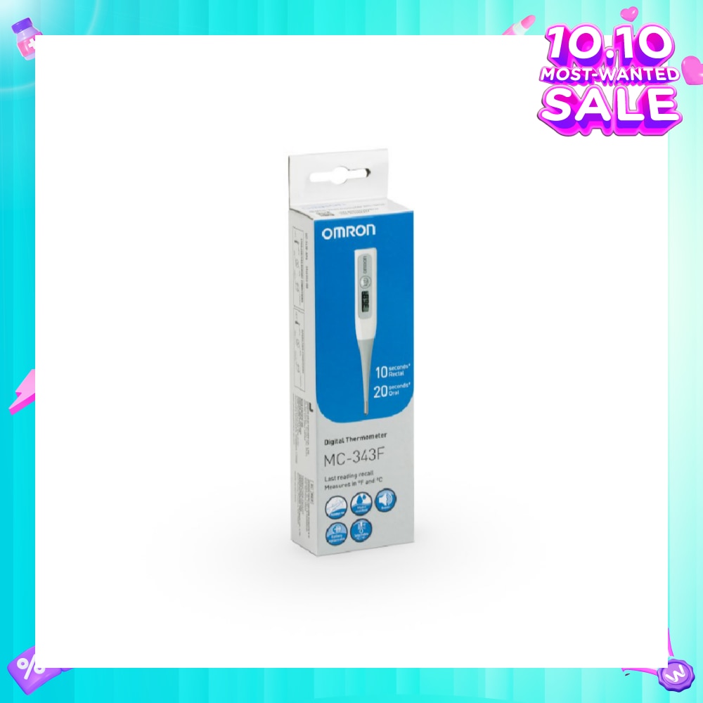 Water Resistant Digital Thermometer MC-343 (Oral,Underarm,Rectal Measurement) 1s