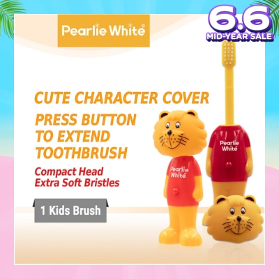 PEARLIE WHITE® Kids Toothbrush Extra Soft Bristles BPA Free (Suitable for Ages 3+ Above) Singa 1s
