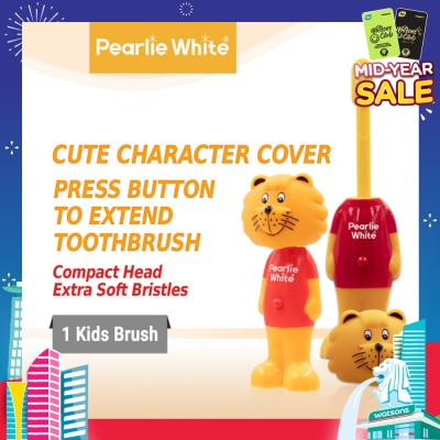 PEARLIE WHITE® Kids Toothbrush Extra Soft Bristles BPA Free (Suitable for Ages 3+ Above) Singa 1s