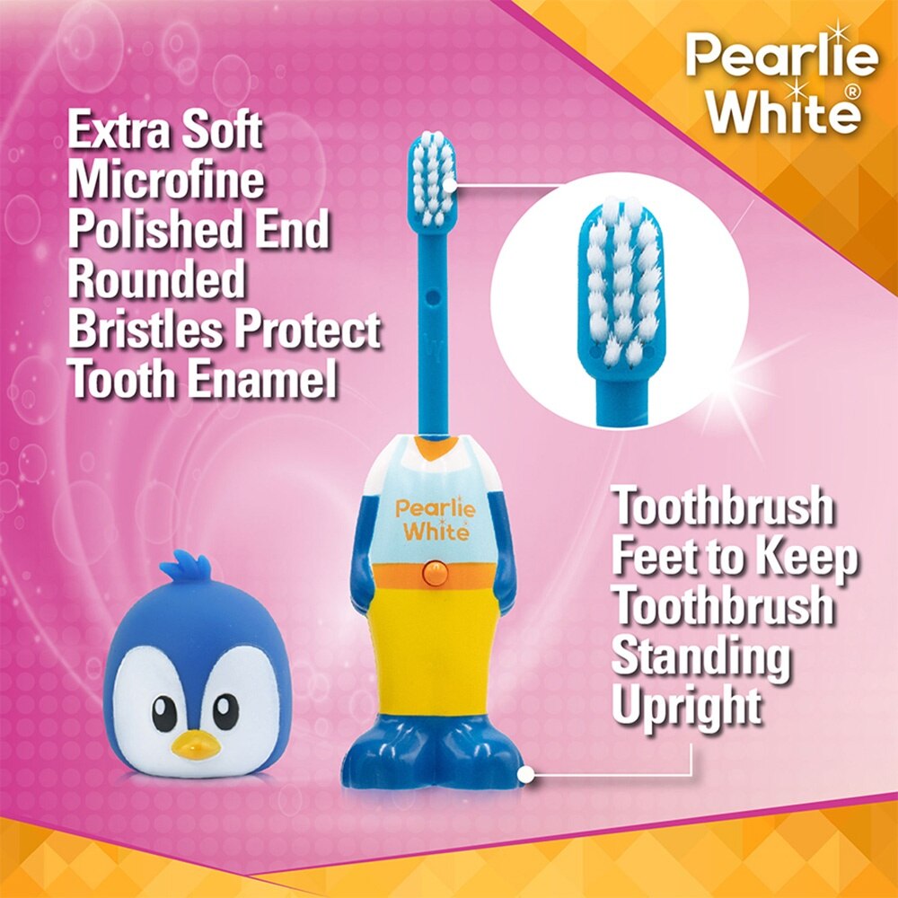 Kids Toothbrush Extra Soft Bristles BPA Free (Suitable for Ages 3+ Above) Penguin 1s