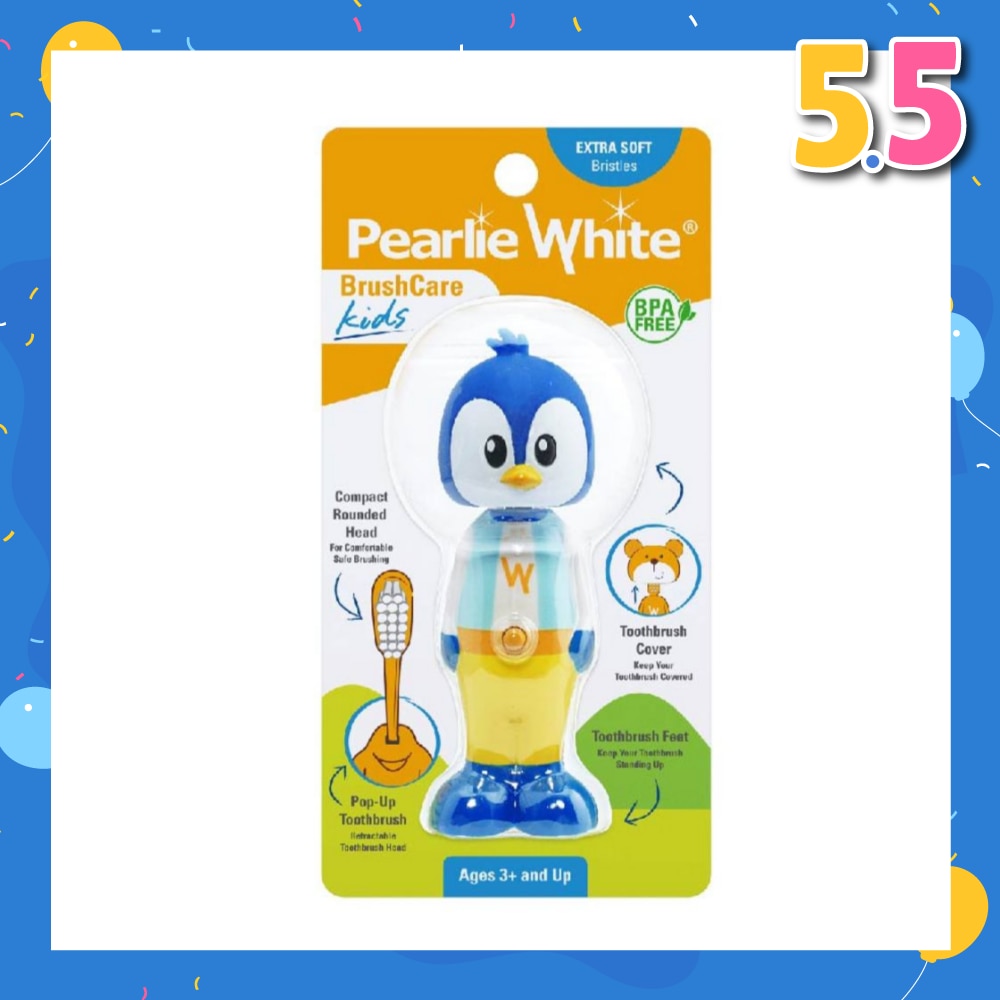 Kids Toothbrush Extra Soft Bristles BPA Free (Suitable for Ages 3+ Above) Penguin 1s