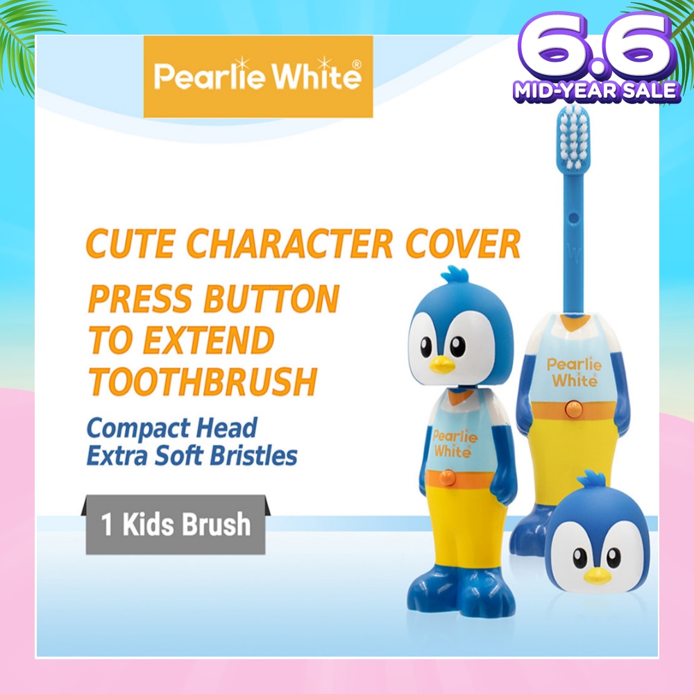 Kids Toothbrush Extra Soft Bristles BPA Free (Suitable for Ages 3+ Above) Penguin 1s