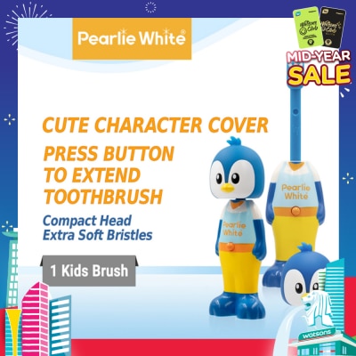 PEARLIE WHITE® Kids Toothbrush Extra Soft Bristles BPA Free (Suitable for Ages 3+ Above) Penguin 1s