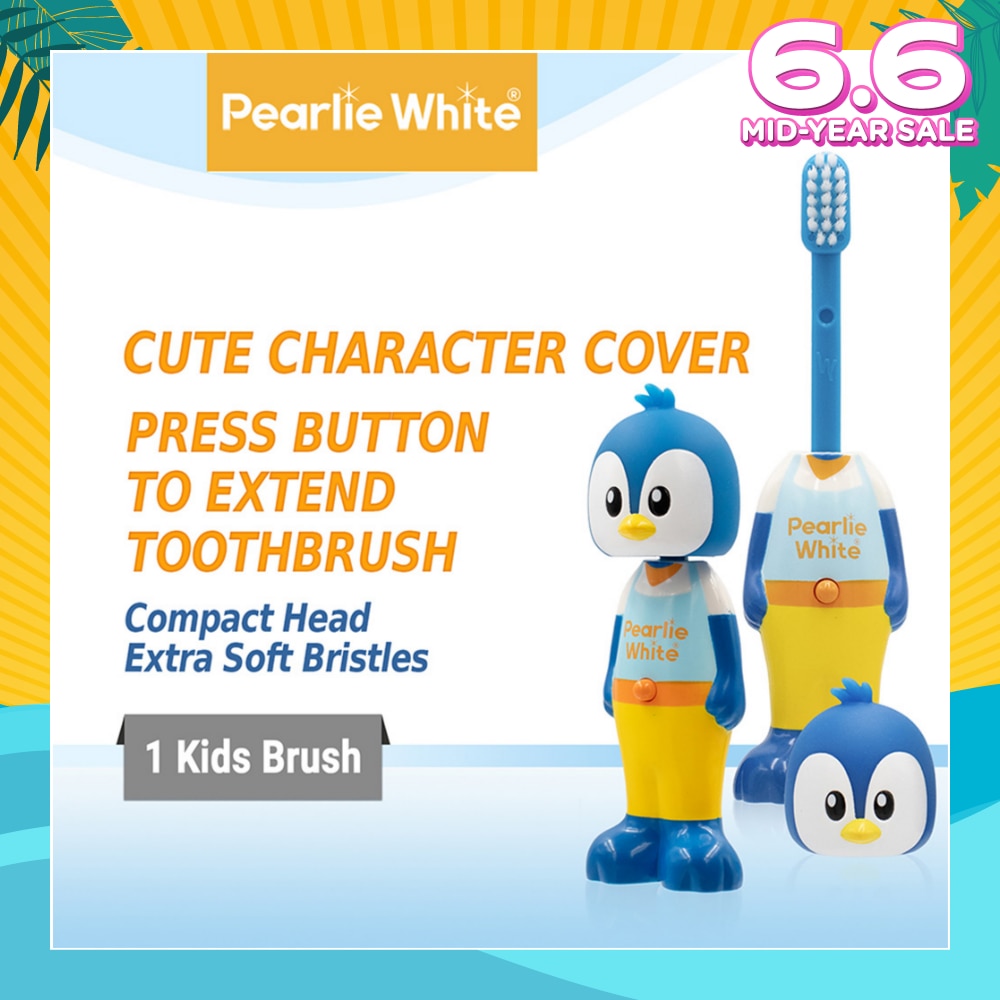 Kids Toothbrush Extra Soft Bristles BPA Free (Suitable for Ages 3+ Above) Penguin 1s