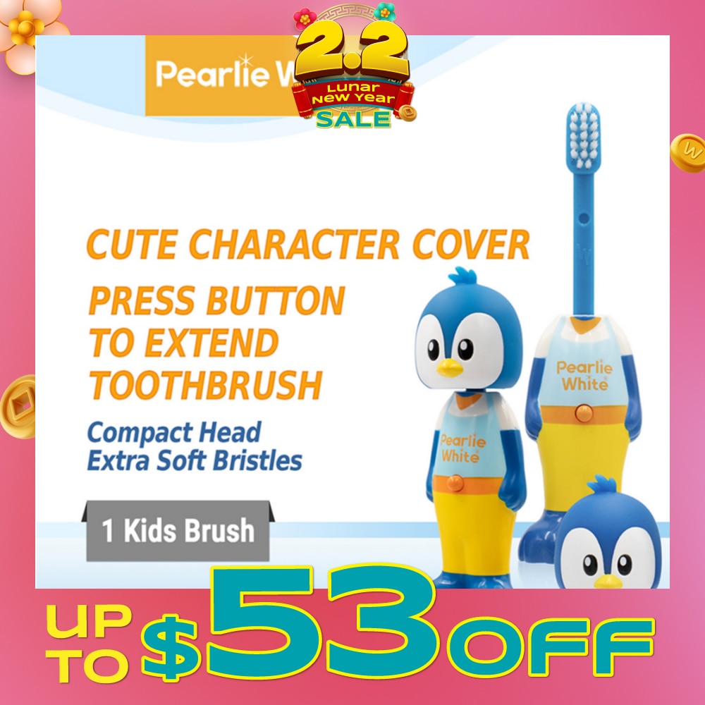 Kids Toothbrush Extra Soft Bristles BPA Free (Suitable for Ages 3+ Above) Penguin 1s