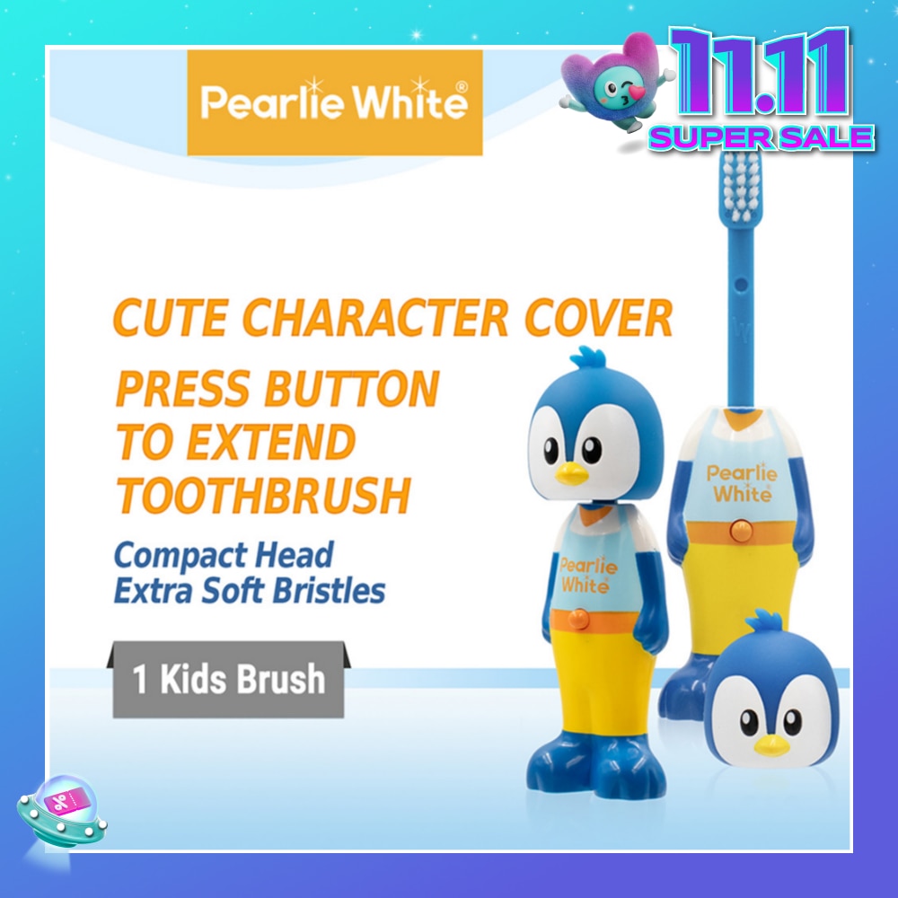 Kids Toothbrush Extra Soft Bristles BPA Free (Suitable for Ages 3+ Above) Penguin 1s