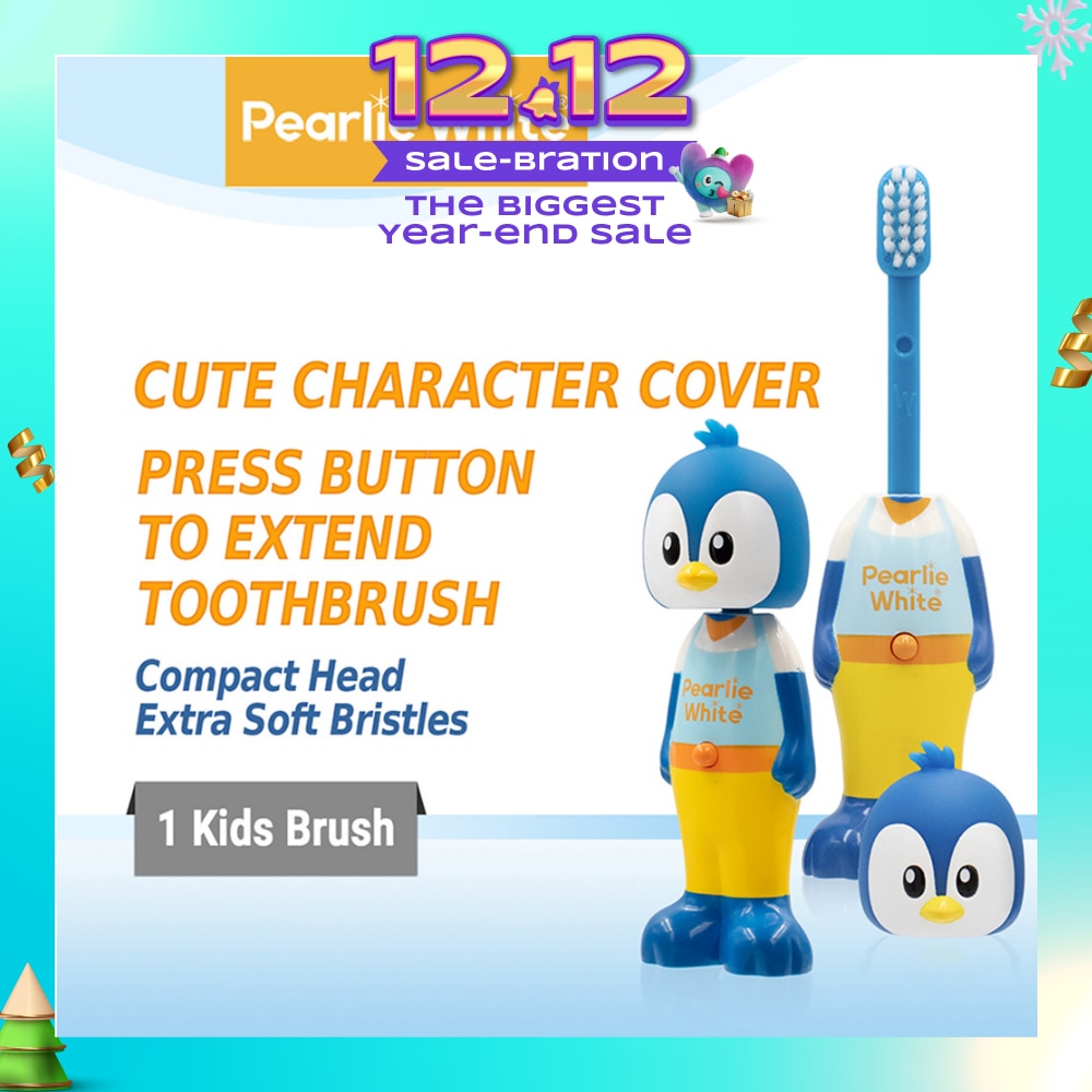 Kids Toothbrush Extra Soft Bristles BPA Free (Suitable for Ages 3+ Above) Penguin 1s