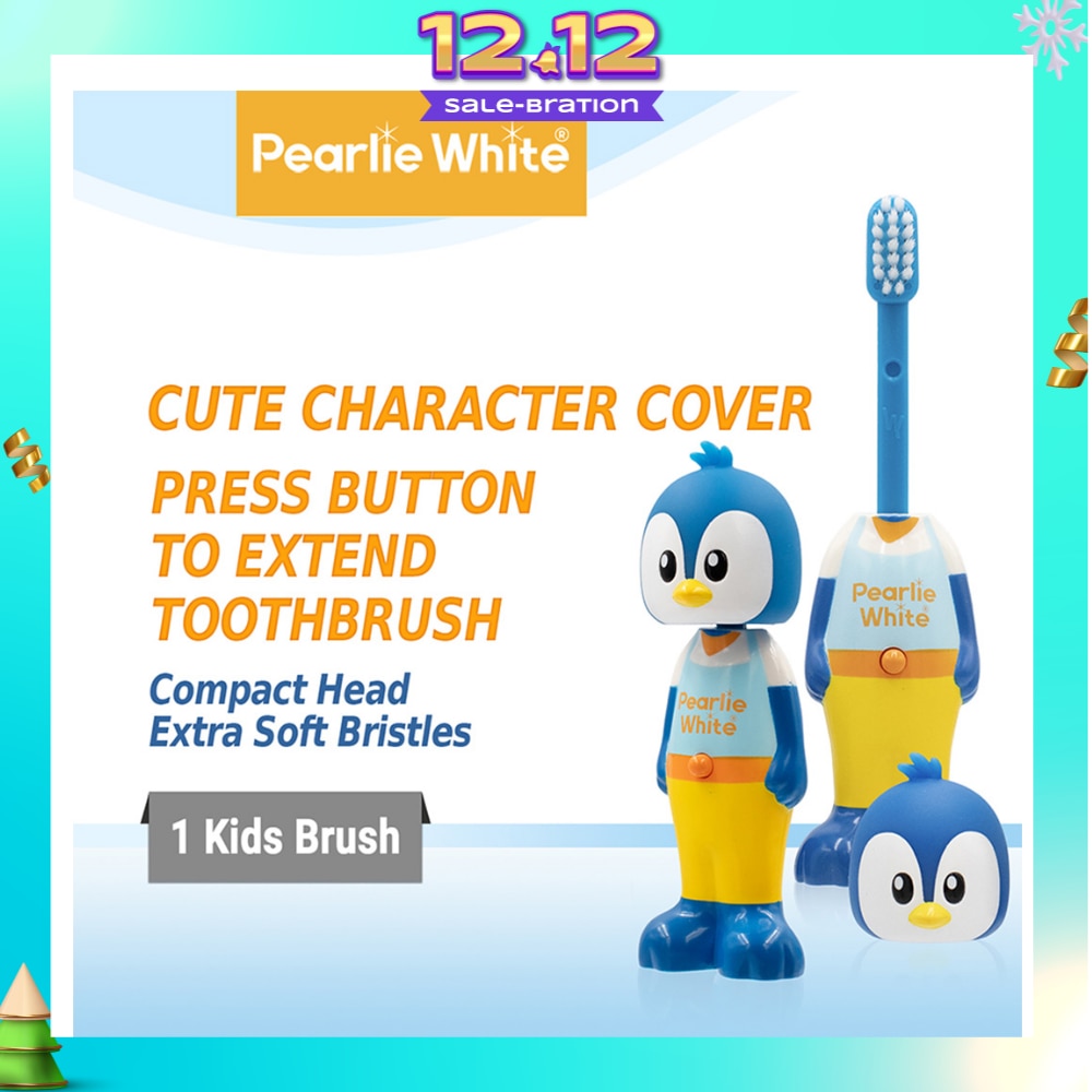 Kids Toothbrush Extra Soft Bristles BPA Free (Suitable for Ages 3+ Above) Penguin 1s