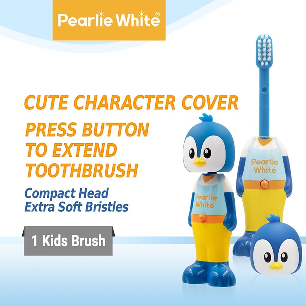 Kids Toothbrush Extra Soft Bristles BPA Free (Suitable for Ages 3+ Above) Penguin 1s