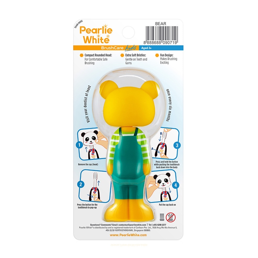 Kids Toothbrush Extra Soft Bristles BPA Free (Suitable for Ages 3+ Above) Bear 1s