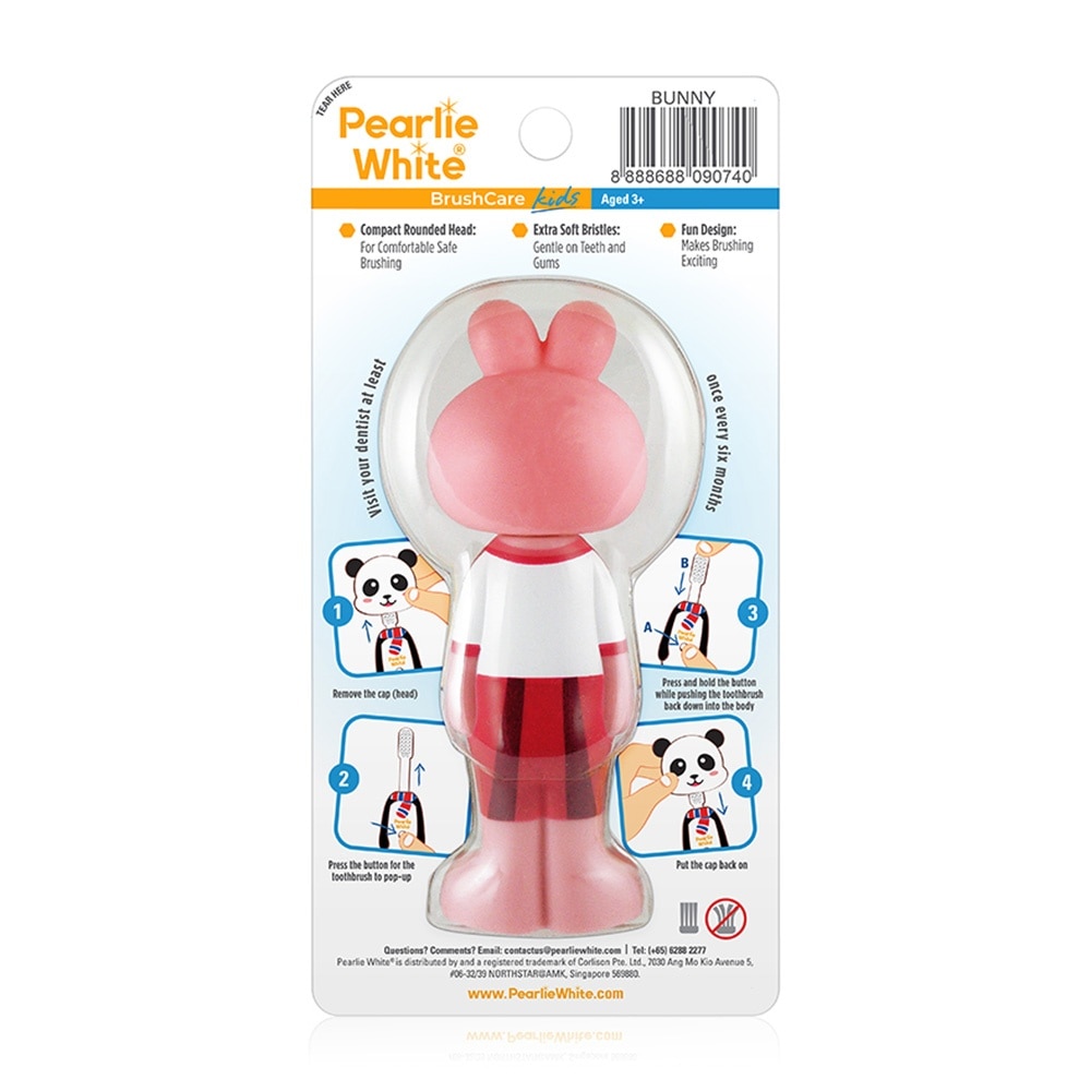 Kids Toothbrush Extra Soft Bristles BPA Free (Suitable for Ages 3+ Above) Bunny 1s