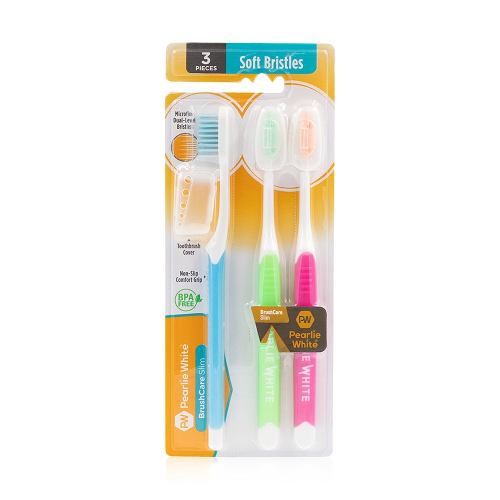 Brush Care Compact Head Soft Bristles Slim Toothbrush 3s