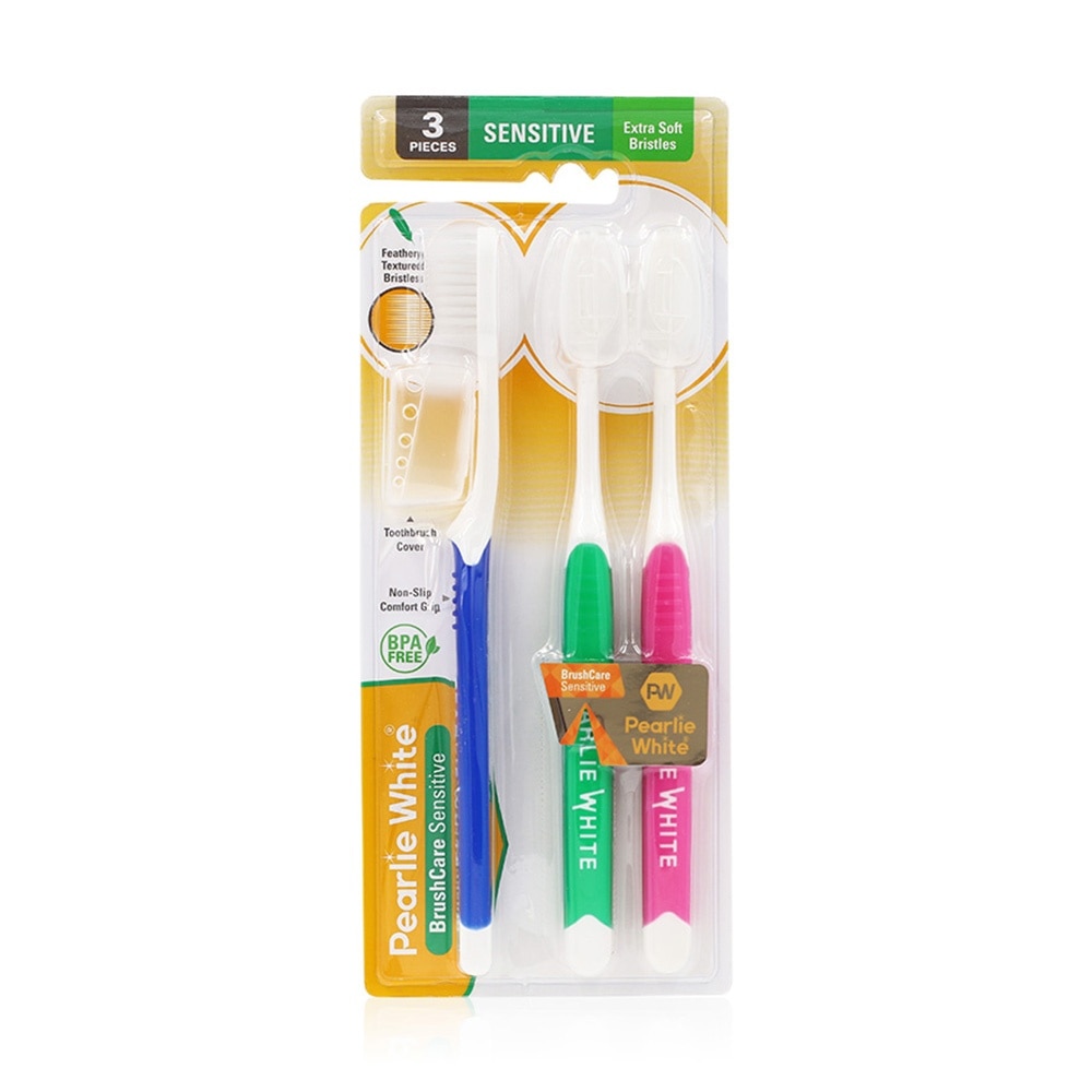Brush Care Compact Head Extra Soft Bristles Sensitive Slim Toothbrush 3s