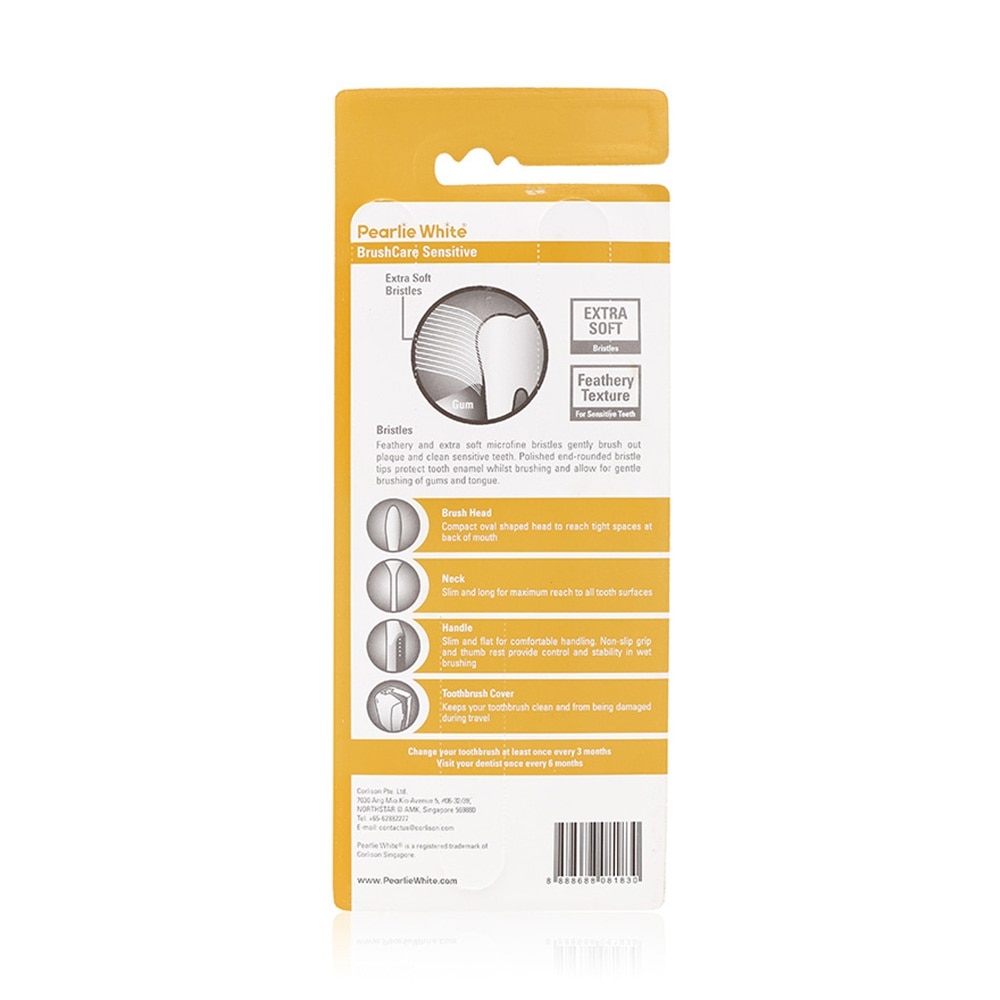 Brush Care Compact Head Extra Soft Bristles Sensitive Slim Toothbrush 3s