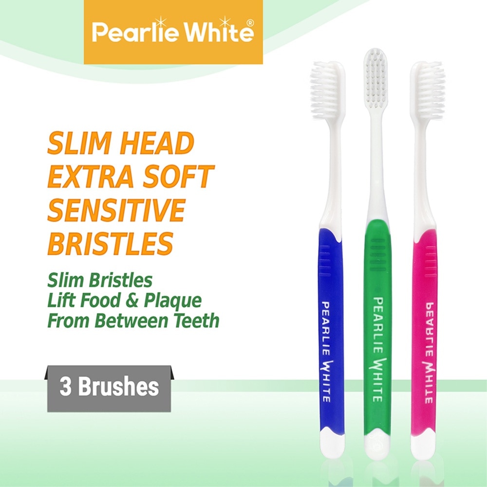 Brush Care Compact Head Extra Soft Bristles Sensitive Slim Toothbrush 3s