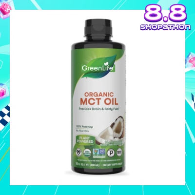 GREENLIFE Organic MCT Oil Brain & Body Fuel (Quickly Digest & Convert Energy to Brain & Body) 480ml