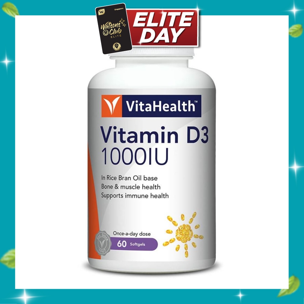Vitamin D3 1000IU Softgels (Support Immune, Bone & Muscle Health) 60s image