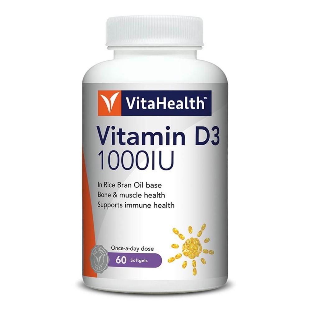 Vitamin D3 1000IU Softgels (Support Immune, Bone & Muscle Health) 60s