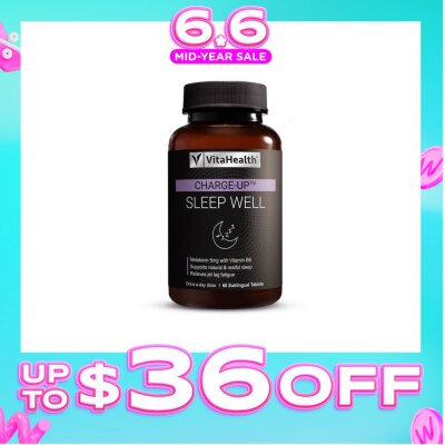 VITAHEALTH - Melatonin 5mg Sublingual Tablets (Relieves Jet Lag Fatigue Supports Restful Sleep & Immune Function) 60s