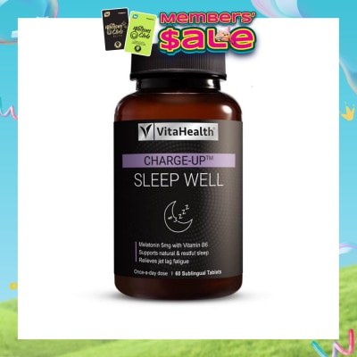 VITAHEALTH - Melatonin 5mg Sublingual Tablets (Relieves Jet Lag Fatigue Supports Restful Sleep & Immune Function) 60s