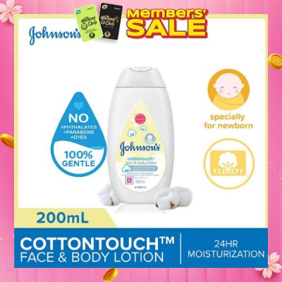 JOHNSON'S Baby Baby Cottontouch Face And Body Lotion Blended With Natural Cotton (Specially For Newborn) 200ml