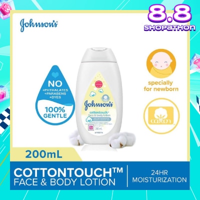 JOHNSON'S Baby Baby Cottontouch Face And Body Lotion Blended With Natural Cotton (Specially For Newborn) 200ml