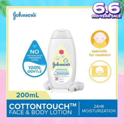 JOHNSON'S Baby Baby Cottontouch Face And Body Lotion Blended With Natural Cotton (Specially For Newborn) 200ml