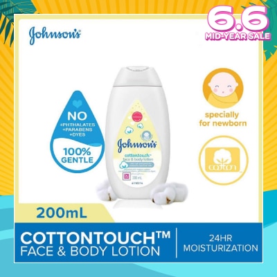 JOHNSON'S Baby Baby Cottontouch Face And Body Lotion Blended With Natural Cotton (Specially For Newborn) 200ml