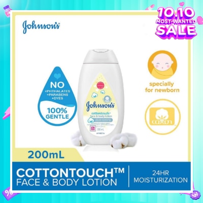 JOHNSON'S Baby Baby Cottontouch Face And Body Lotion Blended With Natural Cotton (Specially For Newborn) 200ml