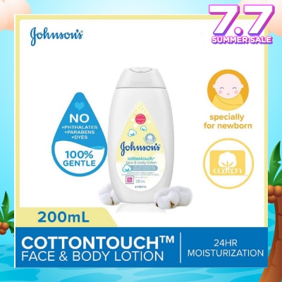 JOHNSON'S Baby Baby Cottontouch Face And Body Lotion Blended With Natural Cotton (Specially For Newborn) 200ml