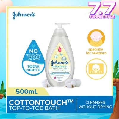 JOHNSON'S Baby Baby Cottontouch Top To Toe Bath Blended With Natural Cotton (Specially For Newborn) 500ml