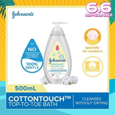 JOHNSON'S Baby Baby Cottontouch Top To Toe Bath Blended With Natural Cotton (Specially For Newborn) 500ml