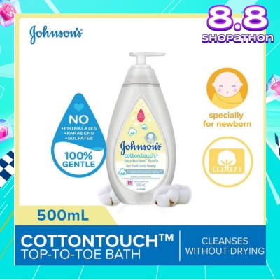 JOHNSON'S Baby Baby Cottontouch Top To Toe Bath Blended With Natural Cotton (Specially For Newborn) 500ml