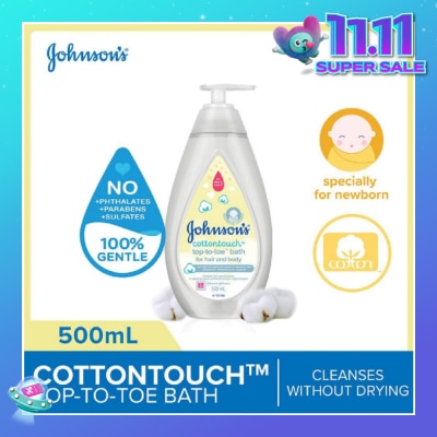 JOHNSON'S Baby Baby Cottontouch Top To Toe Bath Blended With Natural Cotton (Specially For Newborn) 500ml