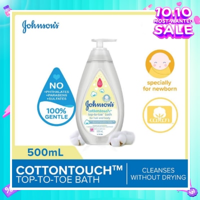 JOHNSON'S Baby Baby Cottontouch Top To Toe Bath Blended With Natural Cotton (Specially For Newborn) 500ml