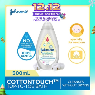 JOHNSON'S Baby Baby Cottontouch Top To Toe Bath Blended With Natural Cotton (Specially For Newborn) 500ml